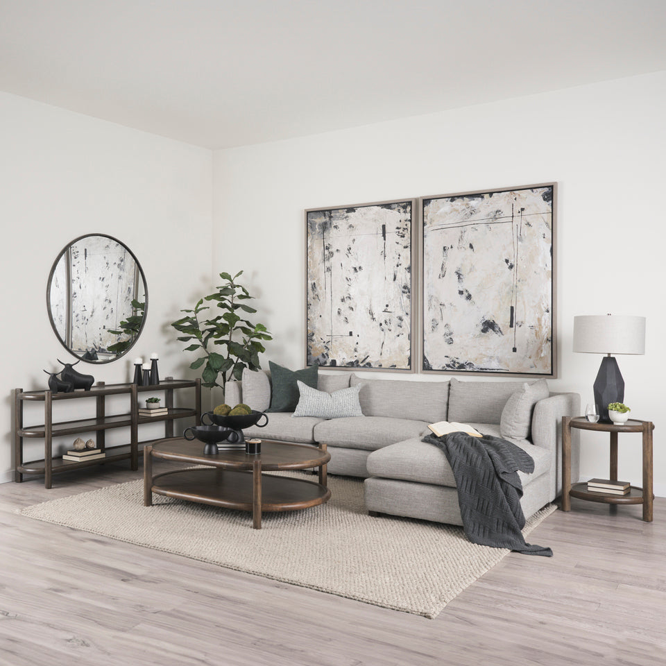 Mercana Romi Dark Brown Wood With Bottom Shelf Round Accent Table