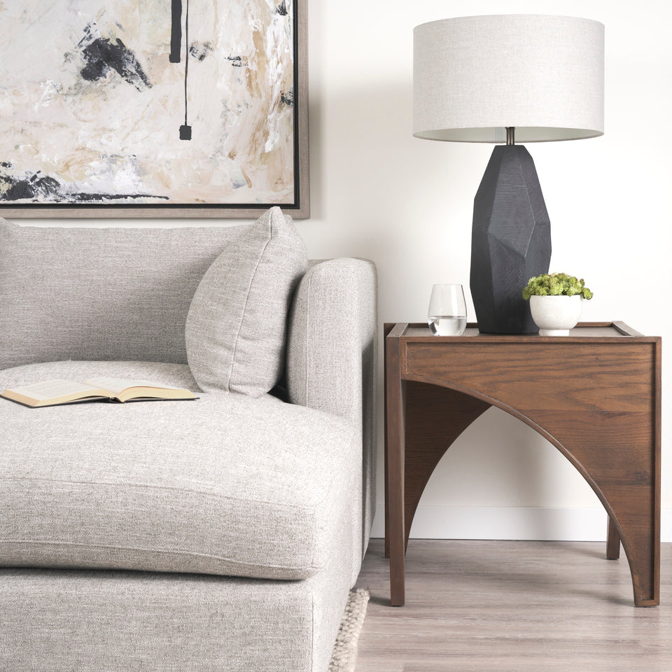 Mercana Laraya Medium Brown Wood With Arches End Table
