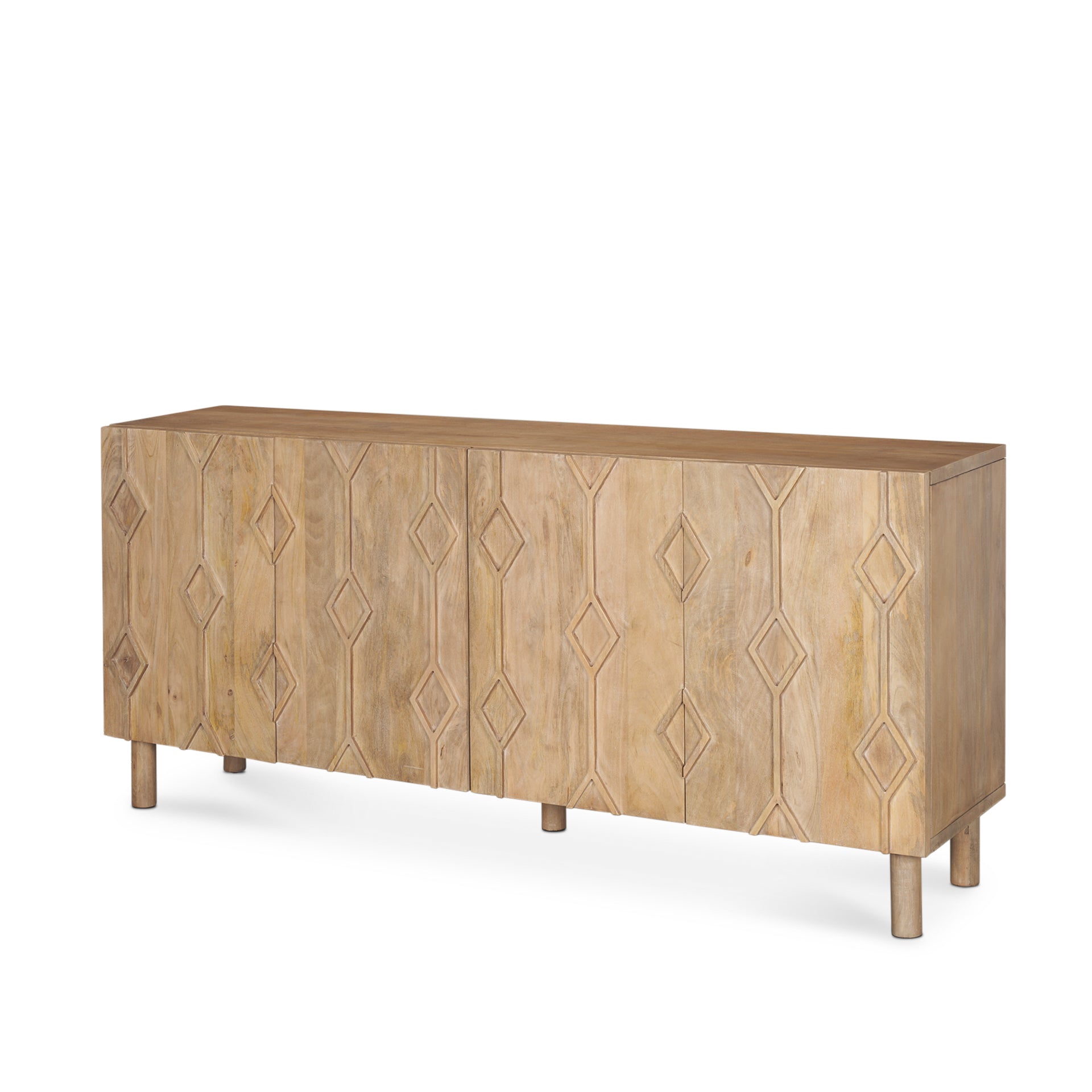 Mercana Heera Light Brown Diamond with Shelf Motif Sideboard