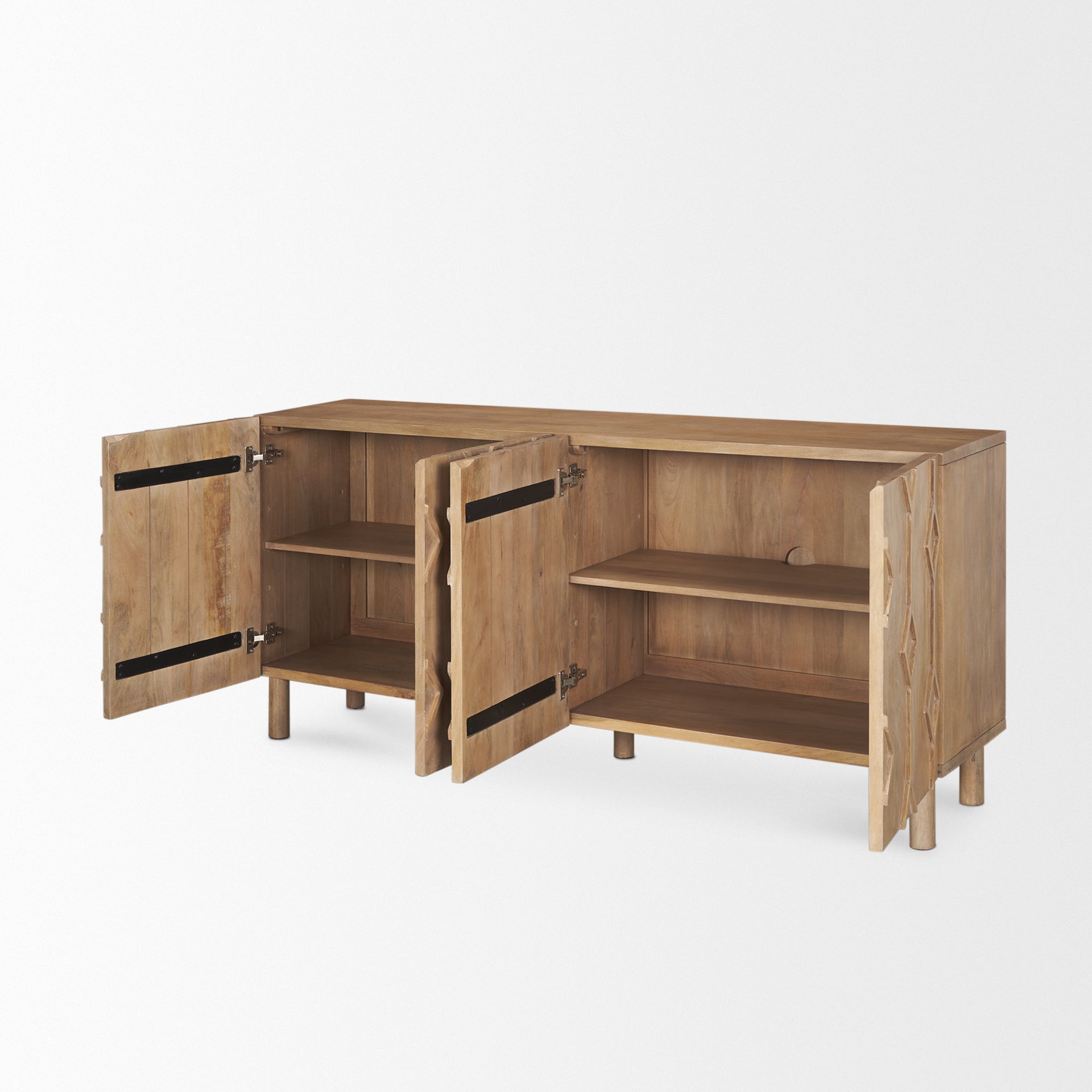 Mercana Heera Light Brown Diamond with Shelf Motif Sideboard