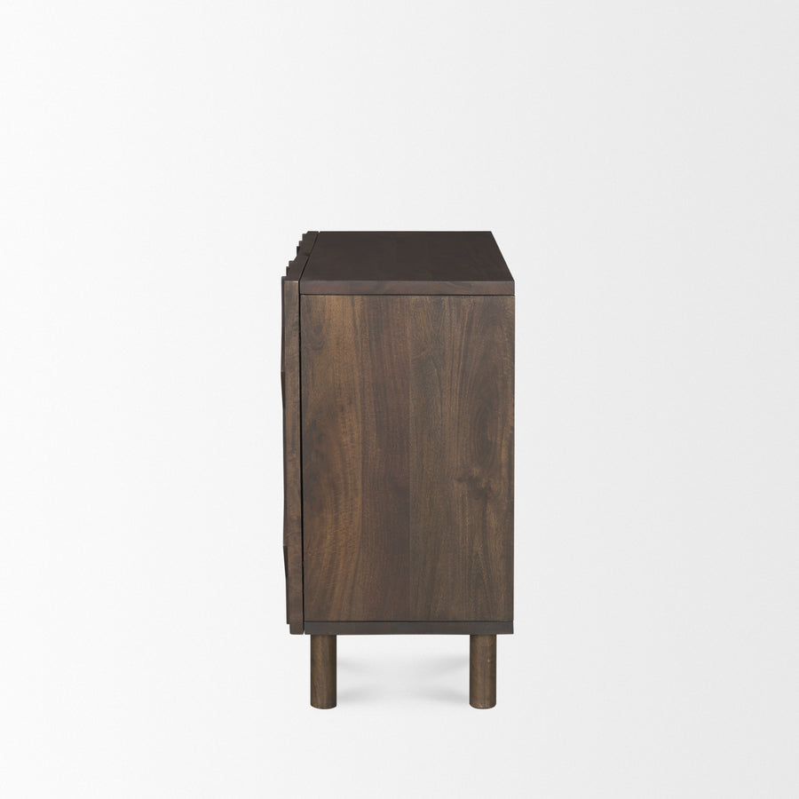 Mercana Heera Dark / Light Brown Diamond Motif With Shelf Accent Cabinet