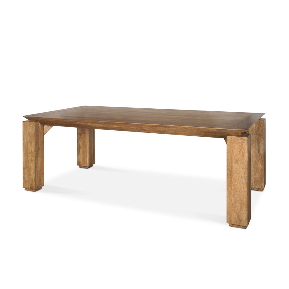 Mercana Sapphira Brown Wood Tapered Top Rectangular Dining Table
