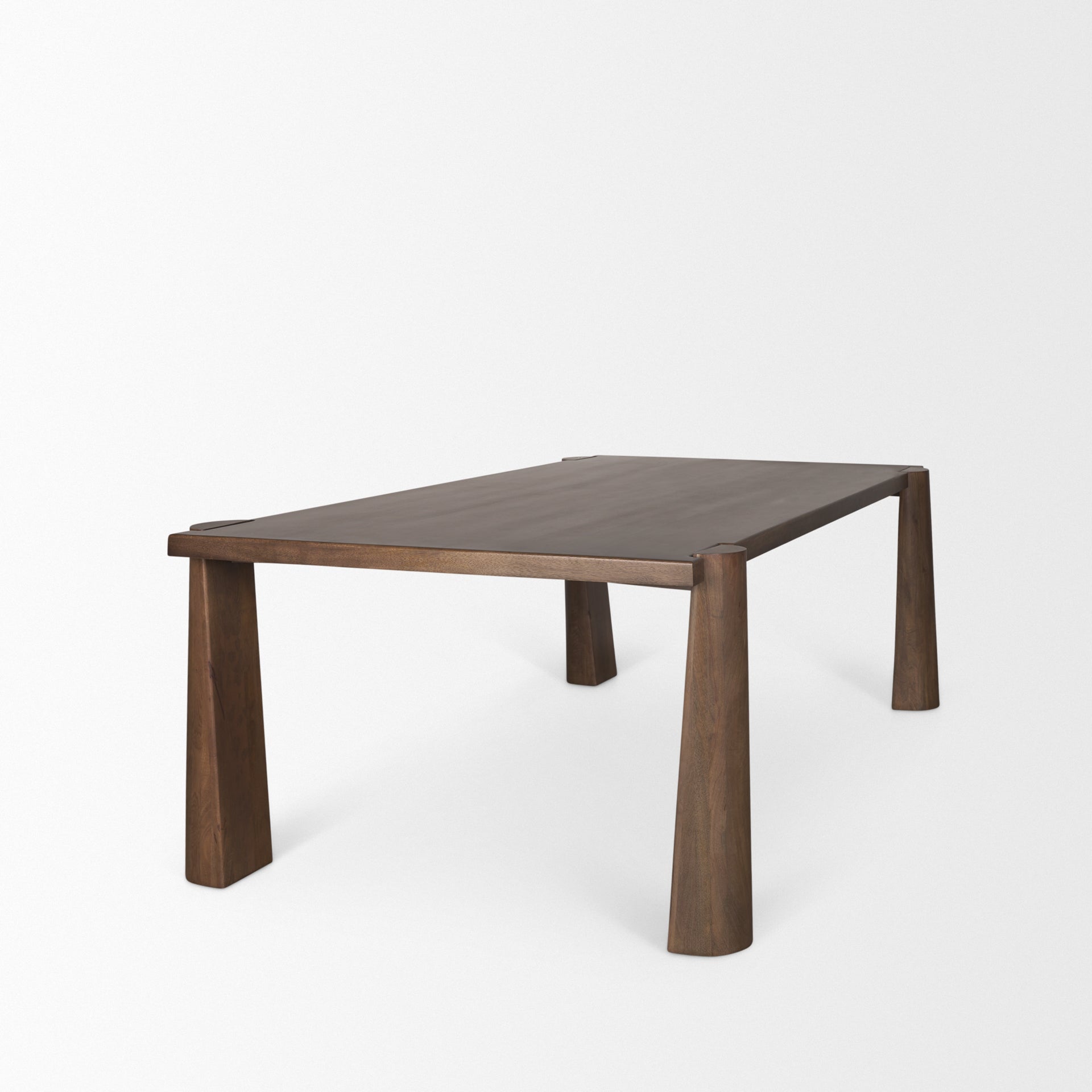 Mercana Tammar Rectangular Brown Wood With Tapered Legs Dining Table