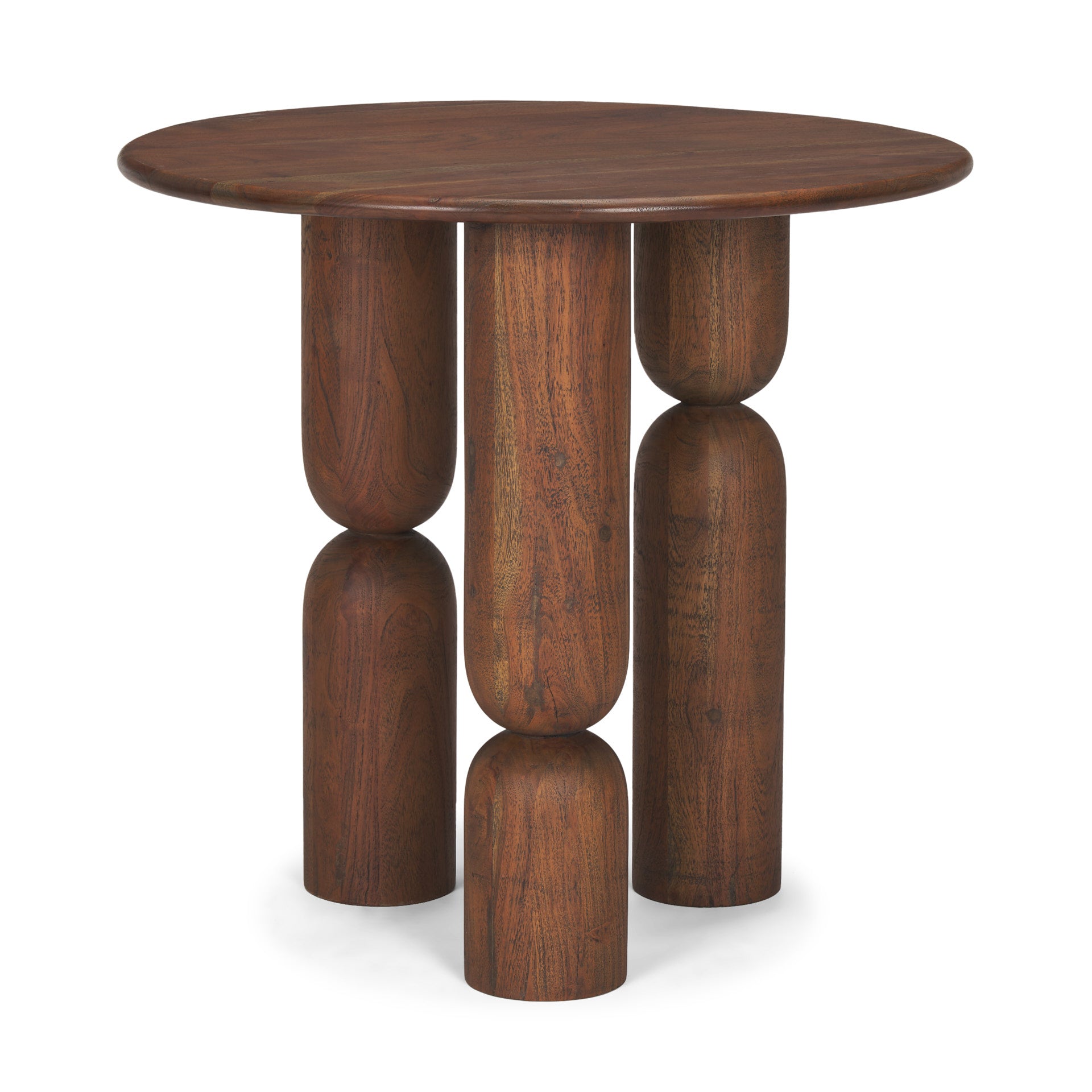 Mercana Sonel Pedestal Medium Dark Brown Acacia Wood Foyer Table