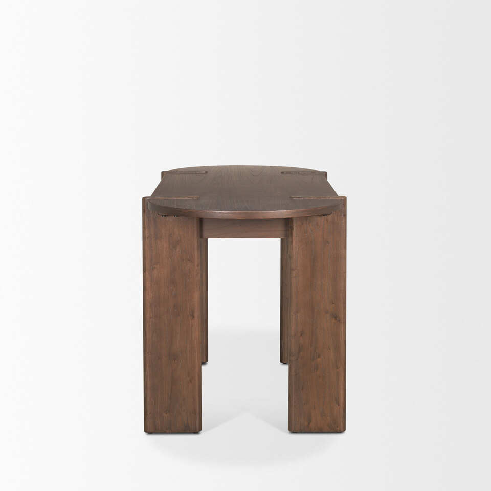 Mercana Sohan Dark Brown Elm Wood Oblong Desk