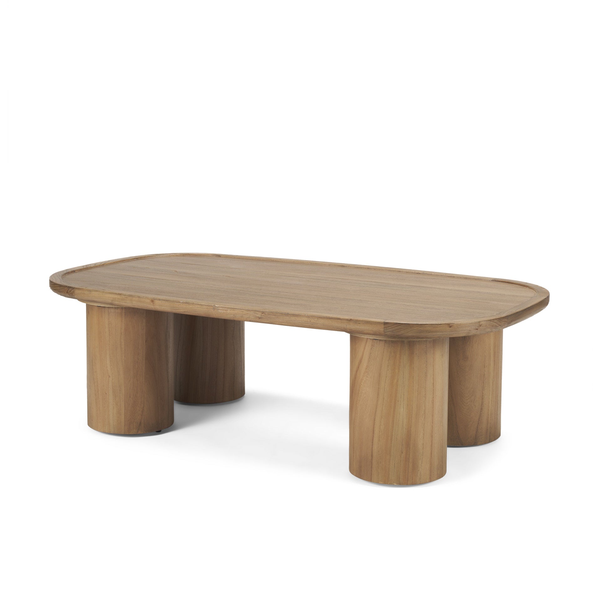 Mercana Tavi Rectangular Natural Brown With Column Legs Coffee Table