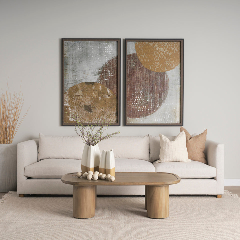 Mercana Tavi Rectangular Natural Brown With Column Legs Coffee Table