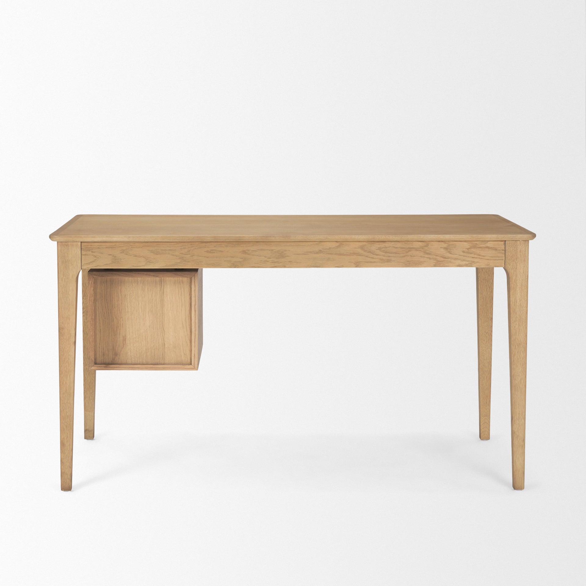 Mercana Tino Light Brown Oak Wood With 4 Drawers Desk