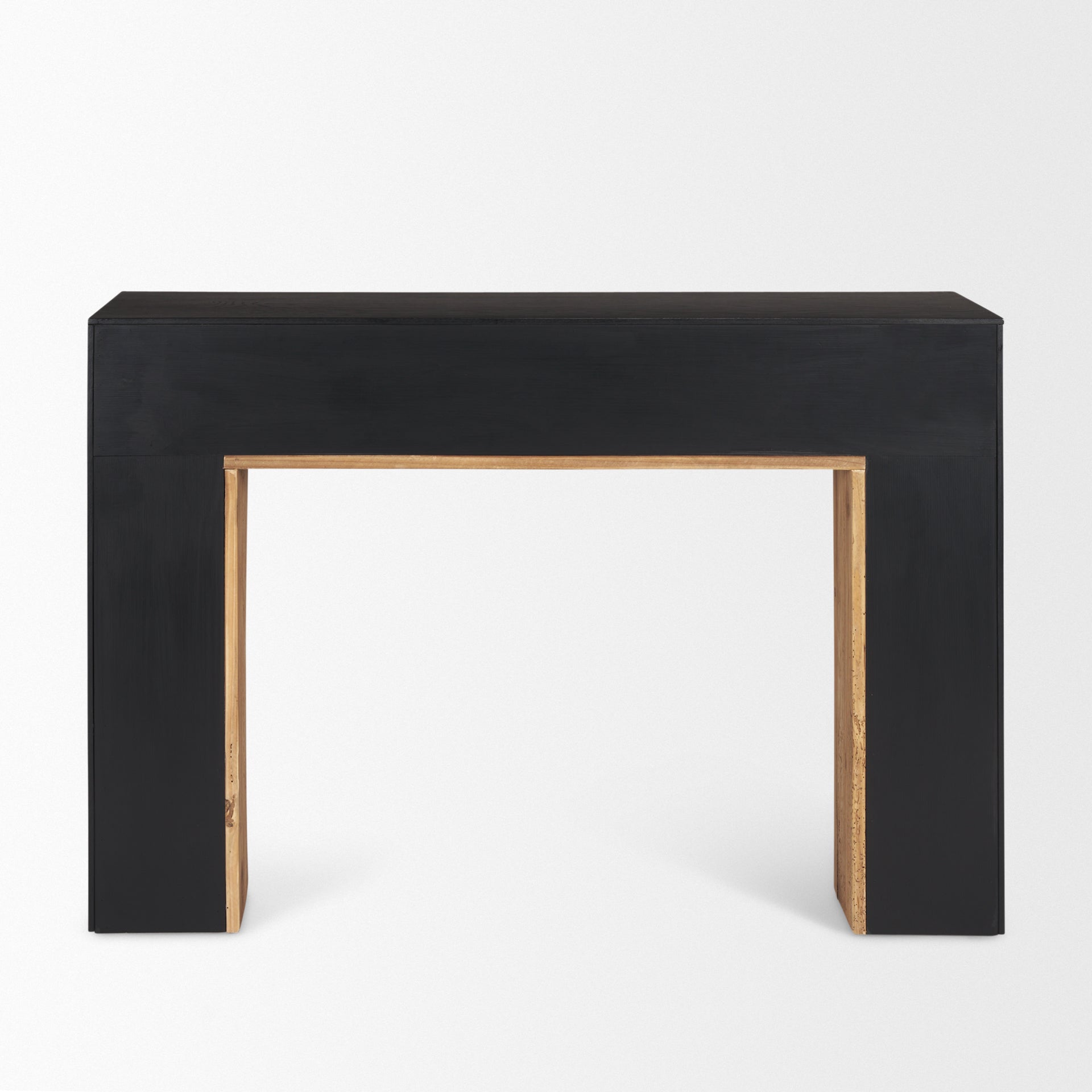 Mercana Tabor Natural Wood With Black Oak Waterfall Console Table