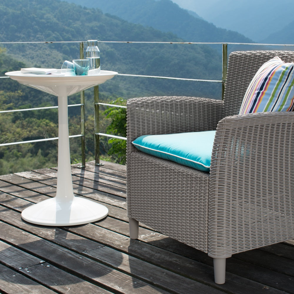 Lagoon Sprout Black/Green/White/Orange Round Side Table