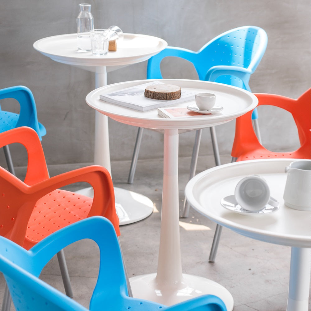 Lagoon Sprout Black/Green/White/Orange Round Side Table