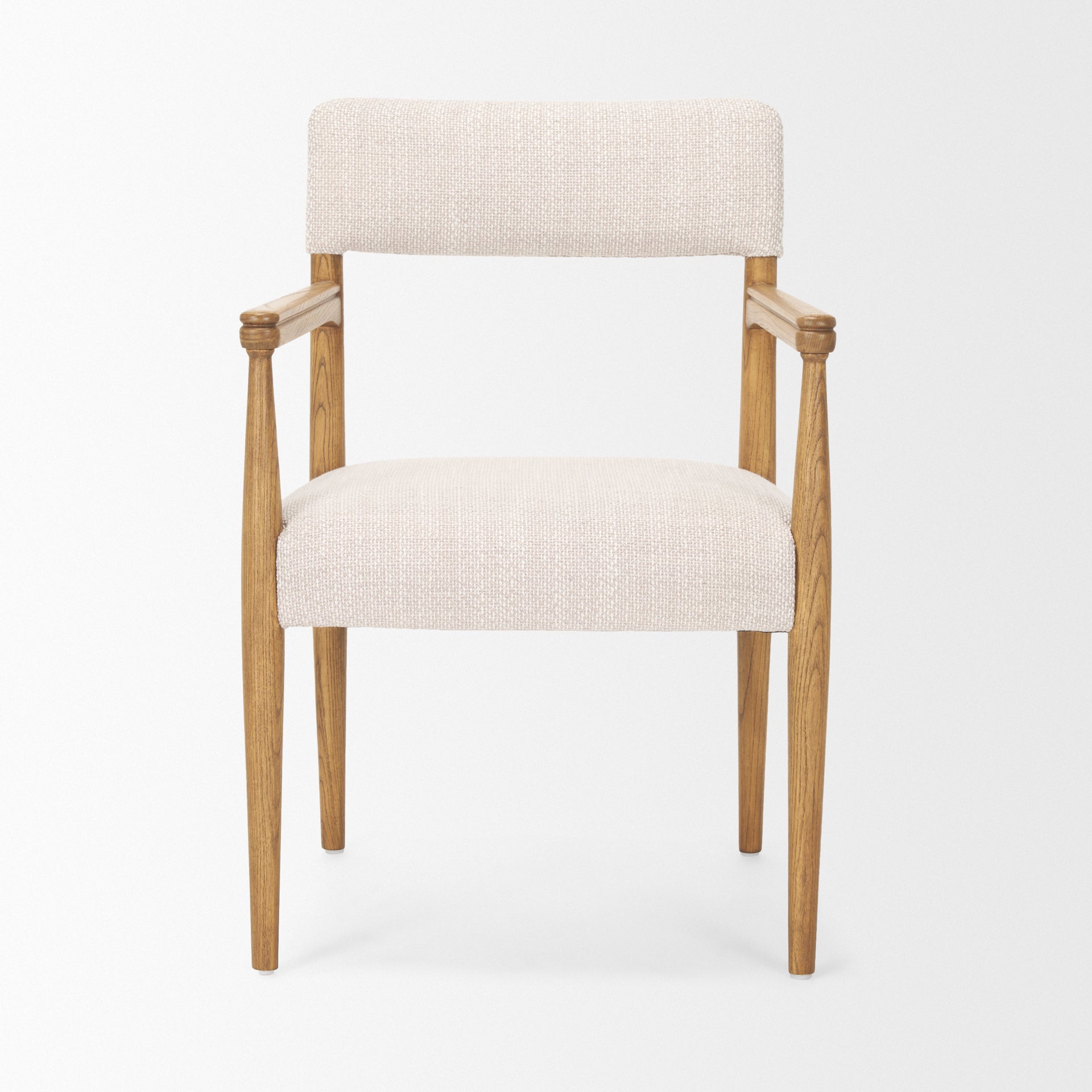 Mercana Toni Light Brown Nettlewood With Cream Heathered Performance Fabric Dining Chair