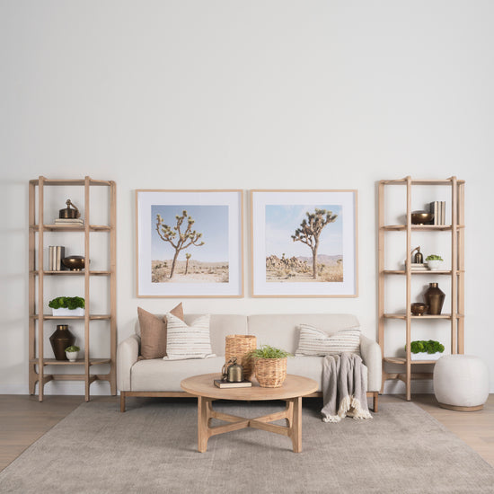 Mercana Taylin Light Brown Solid Wood Open Bookshelf