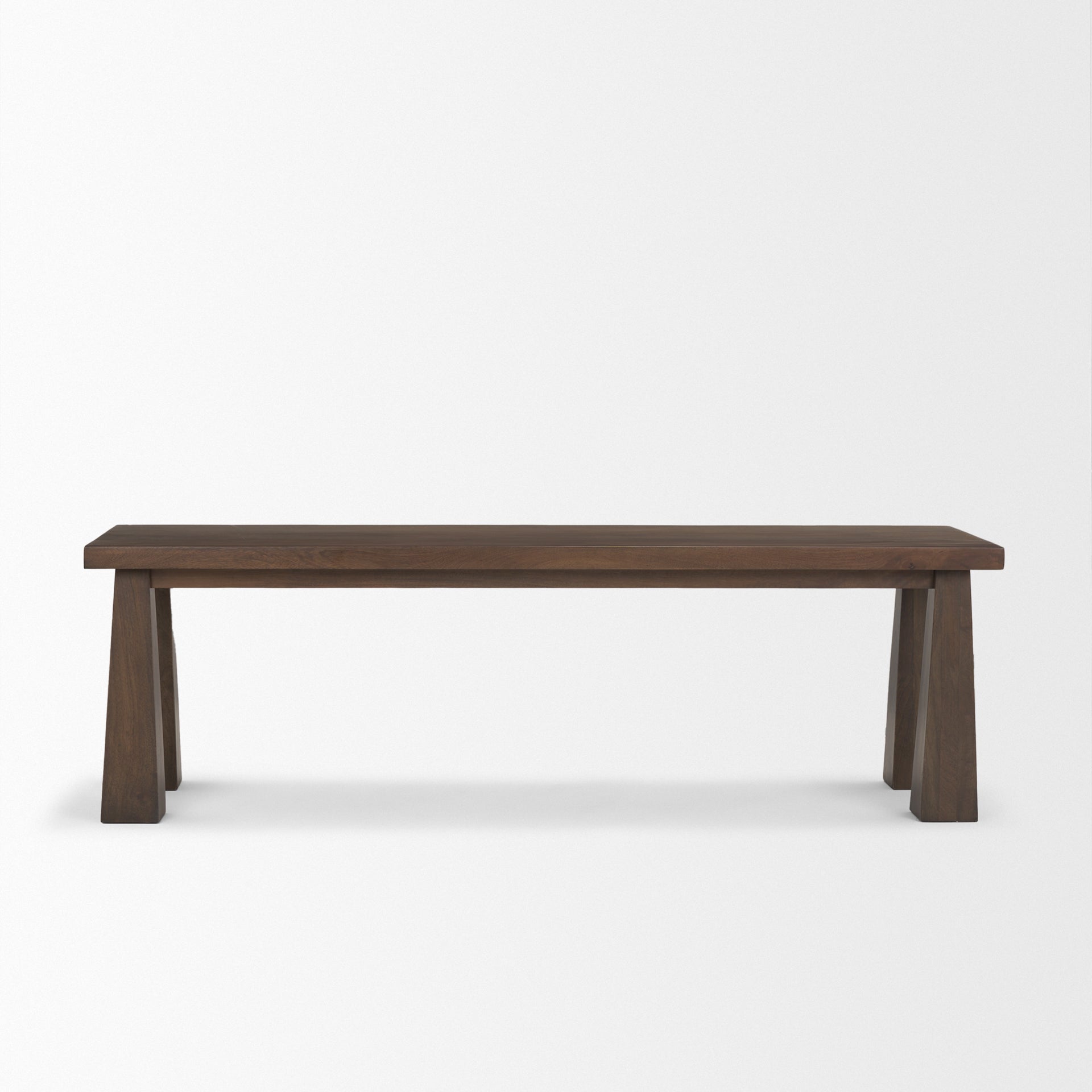 Mercana Wolcott Rectangular Dark Brown Solid Wood Bench