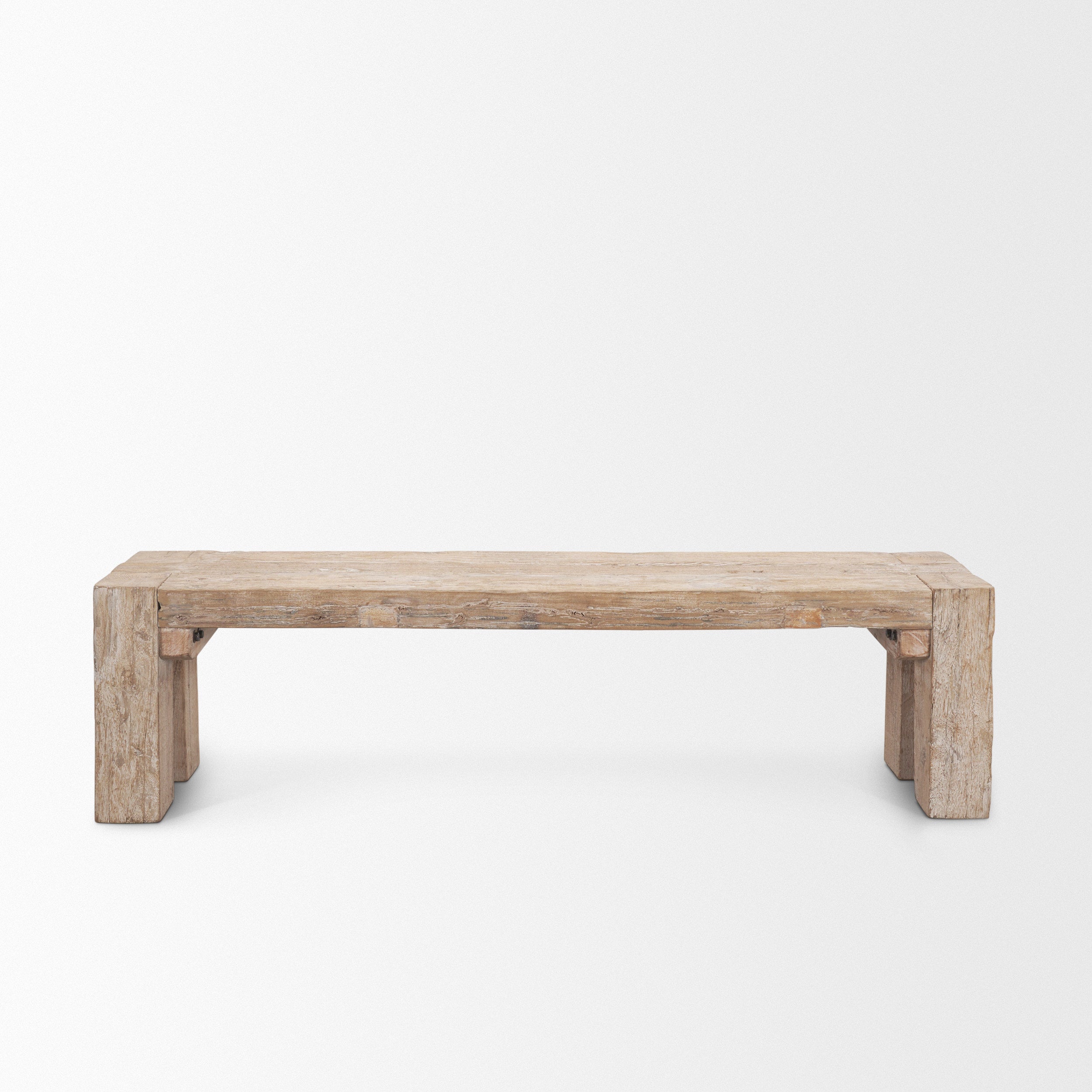 Mercana McArthur Whitewash Reclaimed Wood Bench