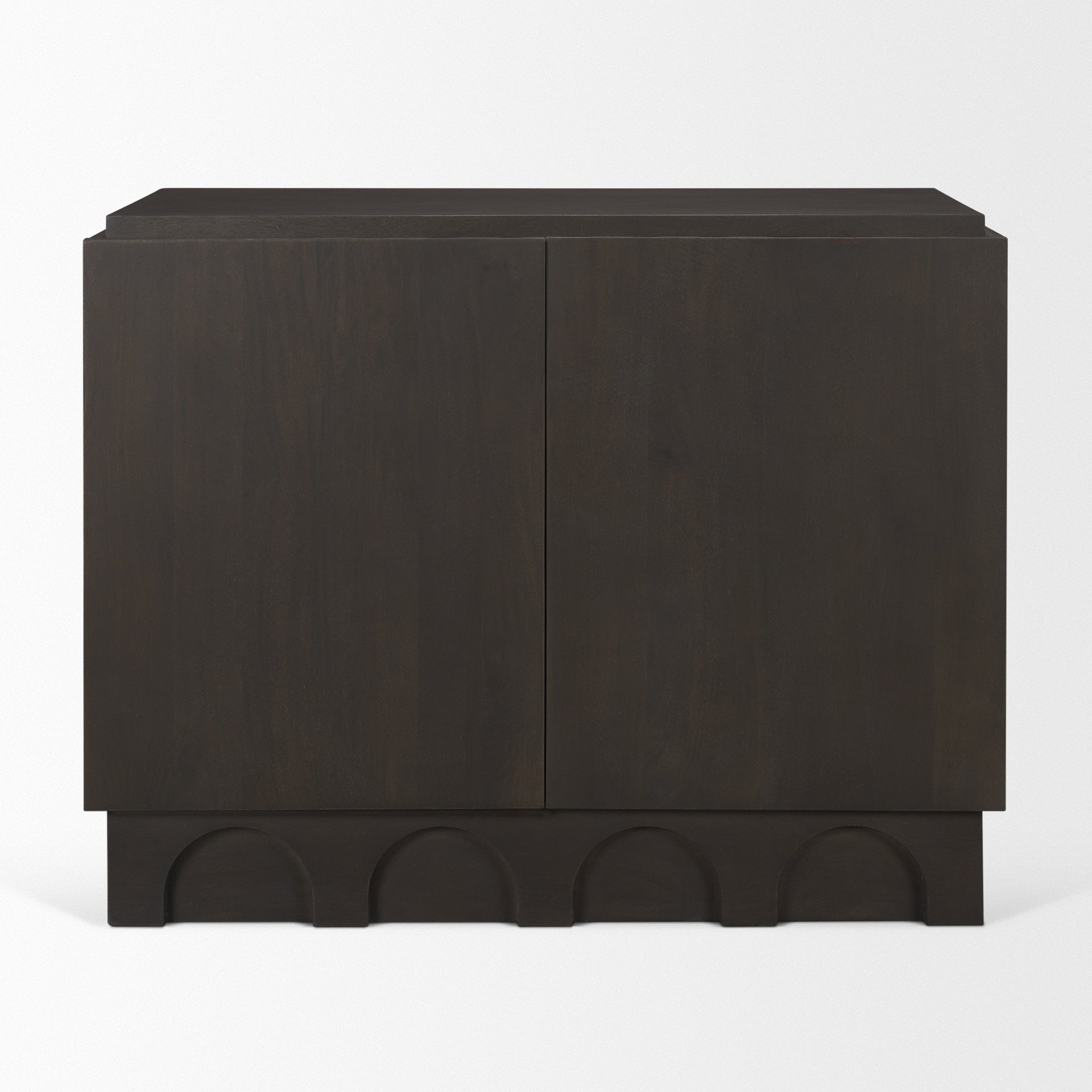 Mercana Wagner Dark Brown Wood With Arched Design Accent Cabinet