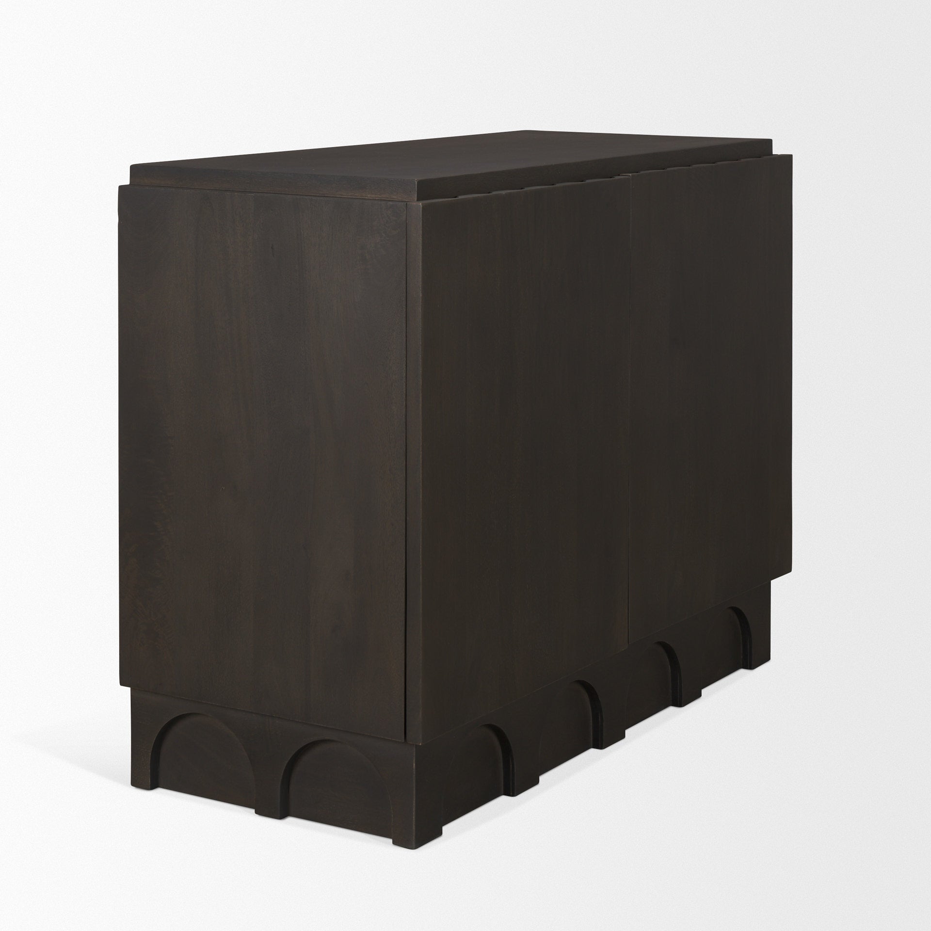 Mercana Wagner Dark Brown Wood With Arched Design Accent Cabinet