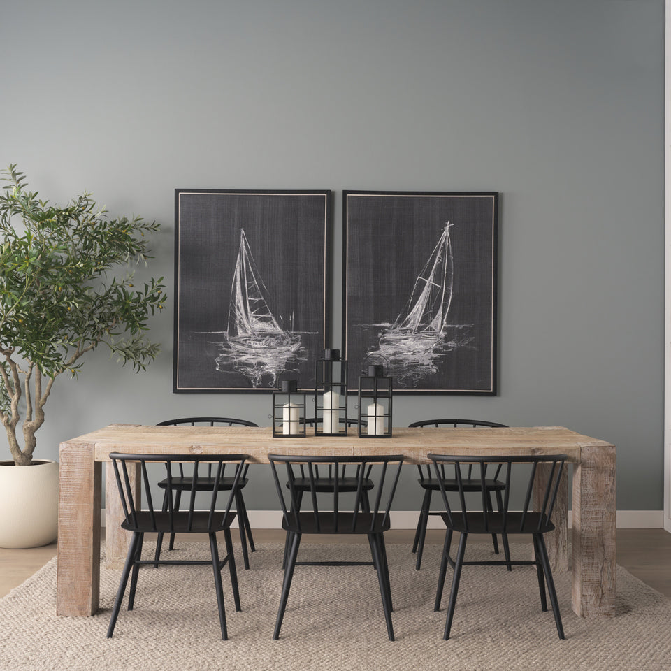 Mercana McArthur 94" Whitewash Reclaimed Wood Dining Table