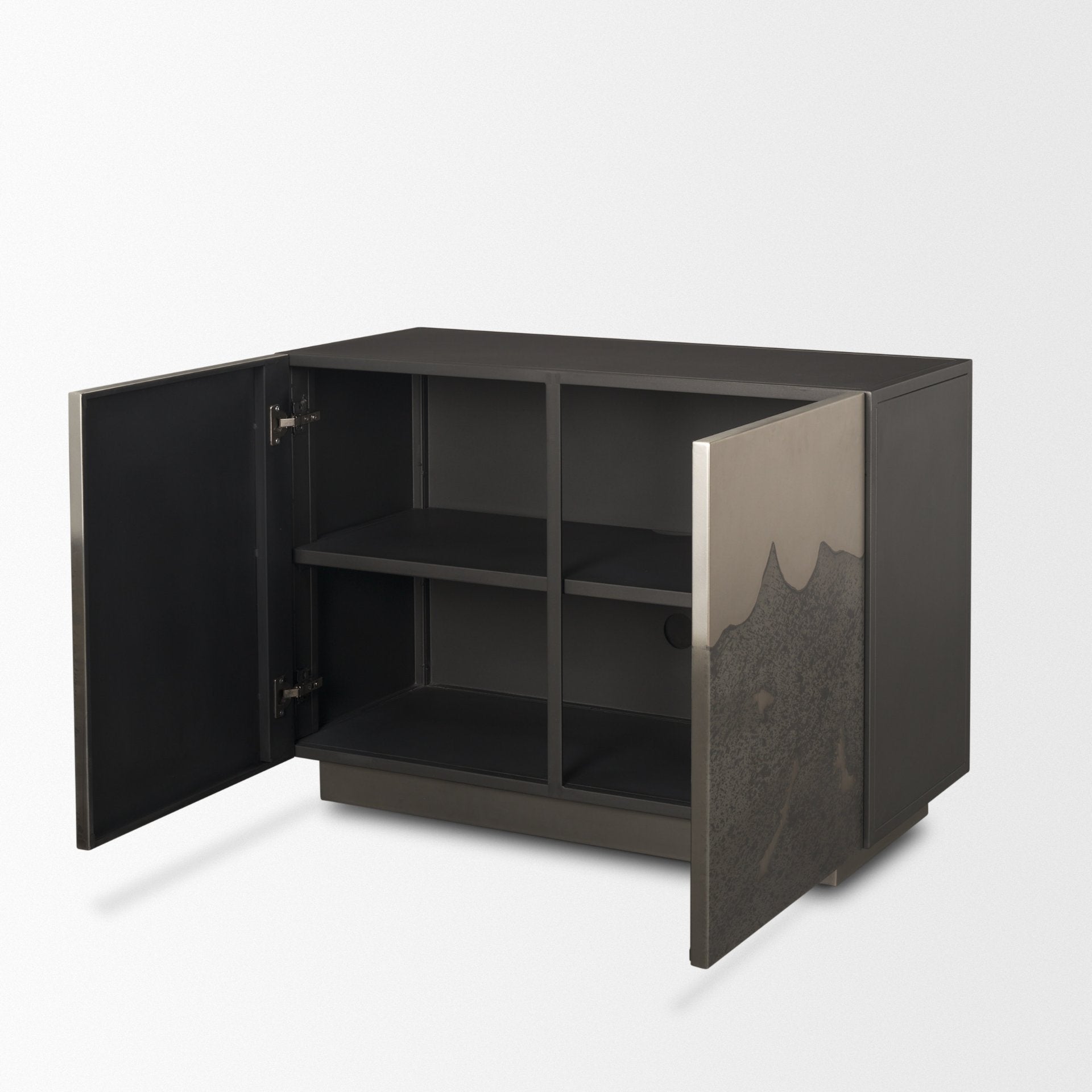 Mercana Roxdale Acid Washed Iron Metal Accent Cabinet