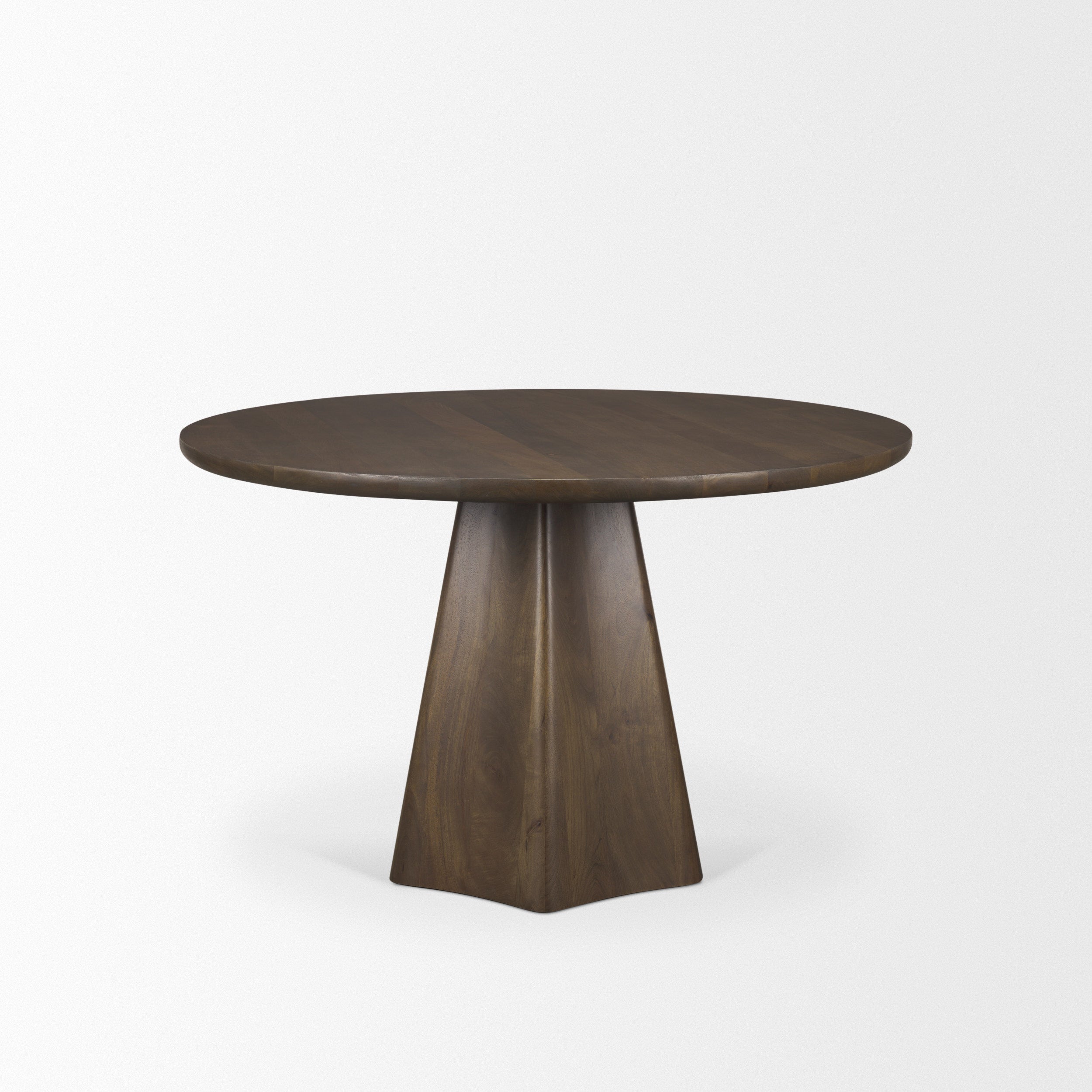 Mercana Jovani 48" Solid Light / Dark Brown Mango Wood Round Dining Table