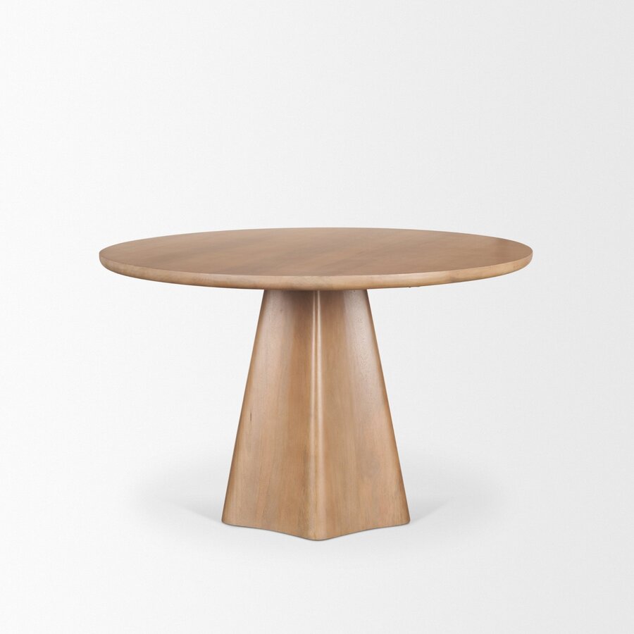 Mercana Jovani 48" Solid Light / Dark Brown Mango Wood Round Dining Table