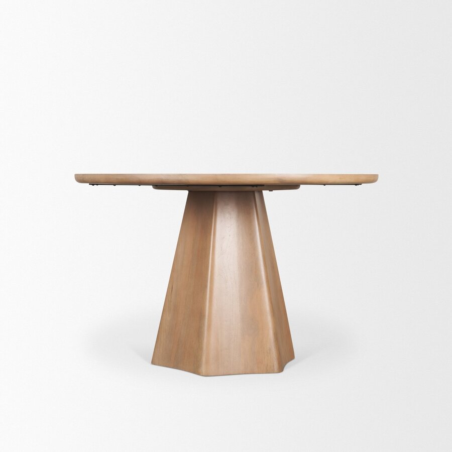 Mercana Jovani 48" Solid Light / Dark Brown Mango Wood Round Dining Table