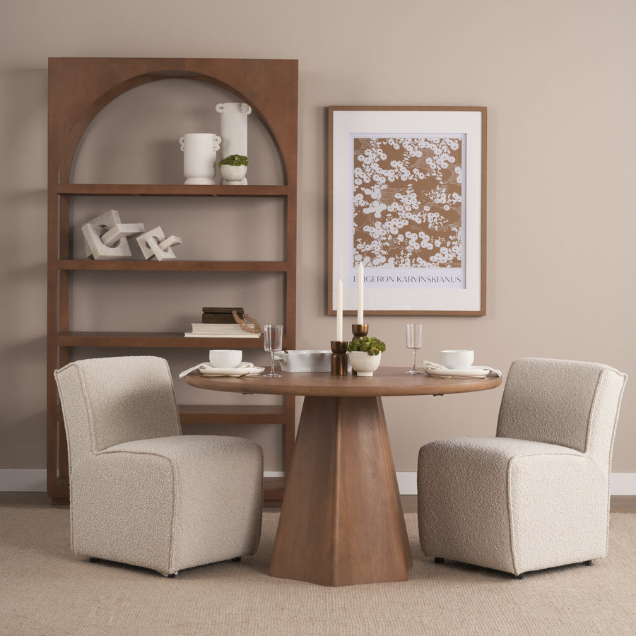 Mercana Jovani 48" Solid Light / Dark Brown Mango Wood Round Dining Table