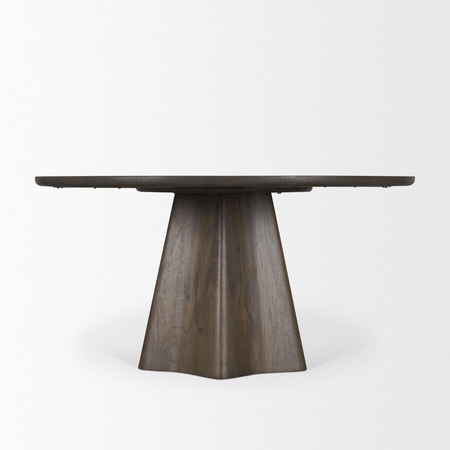 Mercana Jovani 60" Solid Light / Dark Brown Mango Wood Round Dining Table