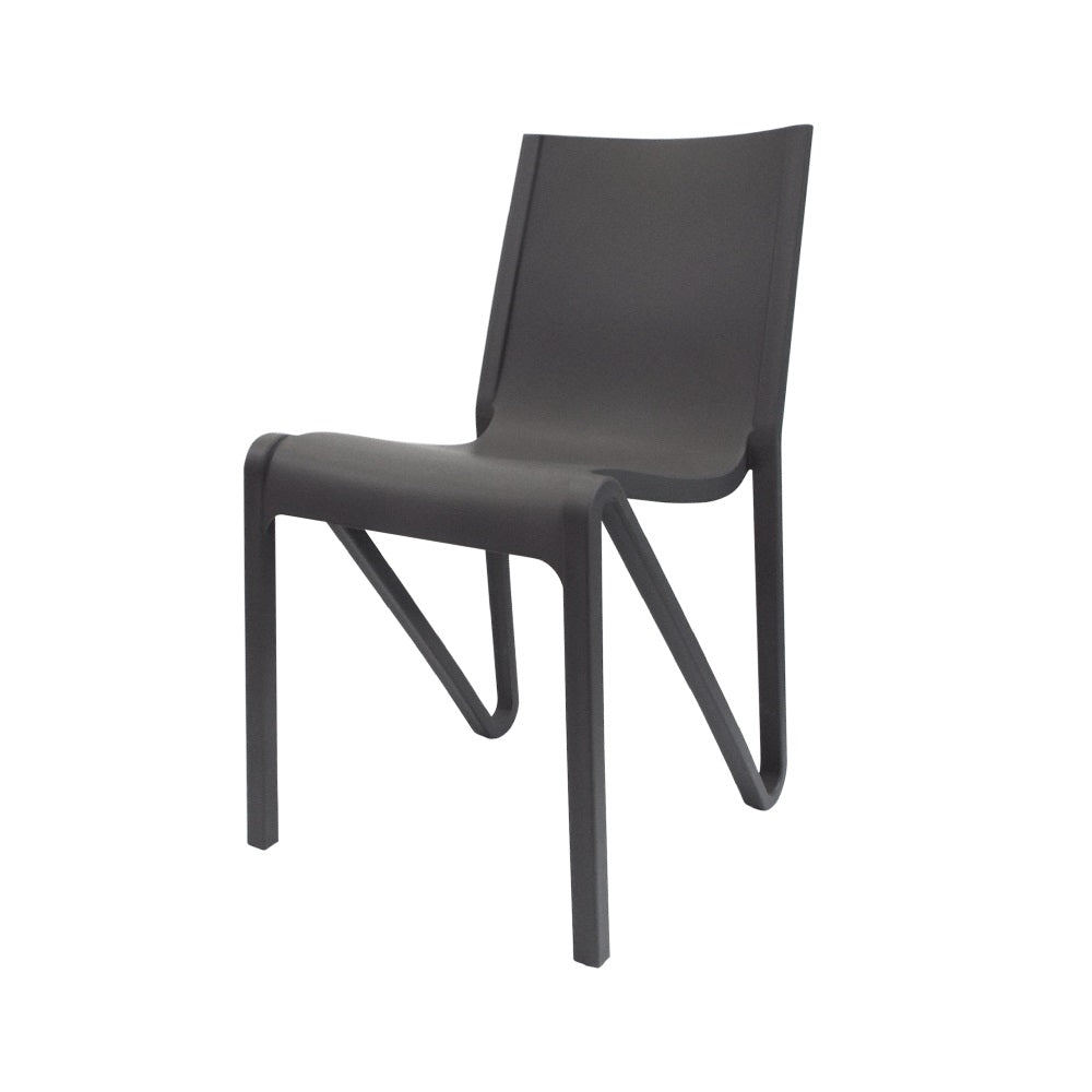 Lagoon Toppy Stackable Modern V Dinning Chair - Cool Grey/Dark Grey/White 4 pcs Set