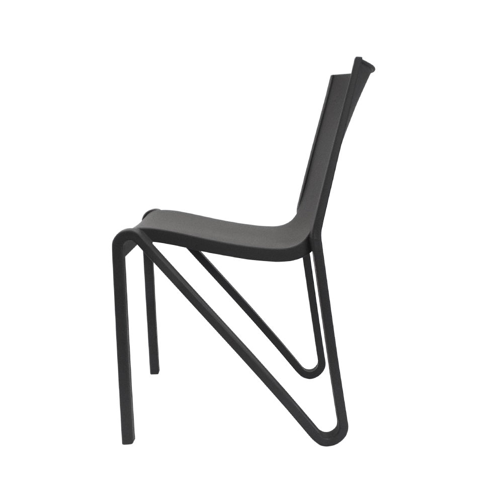 Lagoon Toppy Stackable Modern V Dinning Chair - Cool Grey/Dark Grey/White 4 pcs Set