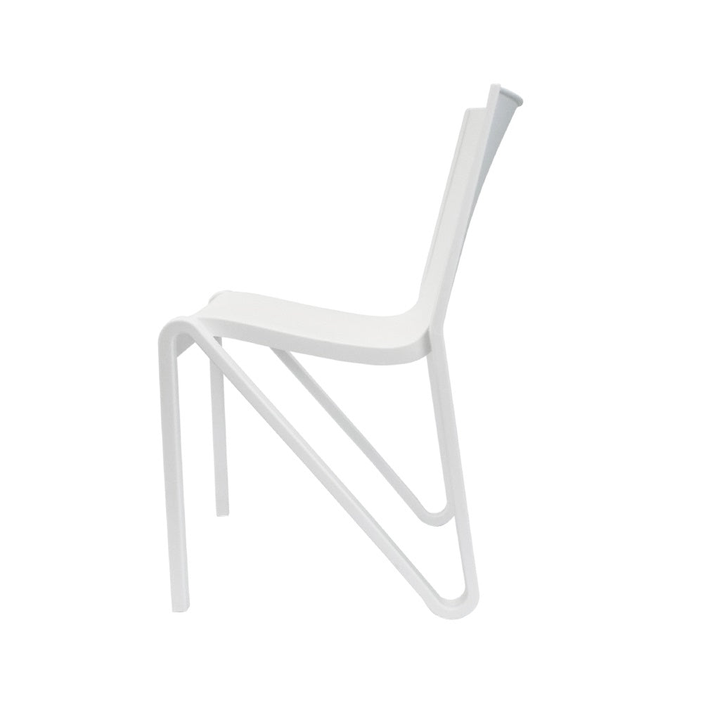 Lagoon Toppy Stackable Modern V Dinning Chair - Cool Grey/Dark Grey/White 4 pcs Set