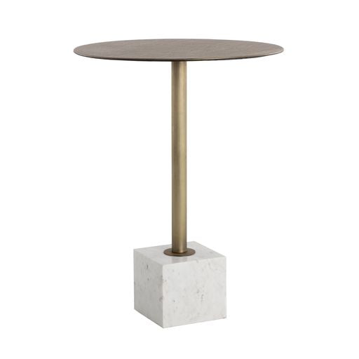 Sunpan Kata Bar Table in Grey / White Marble