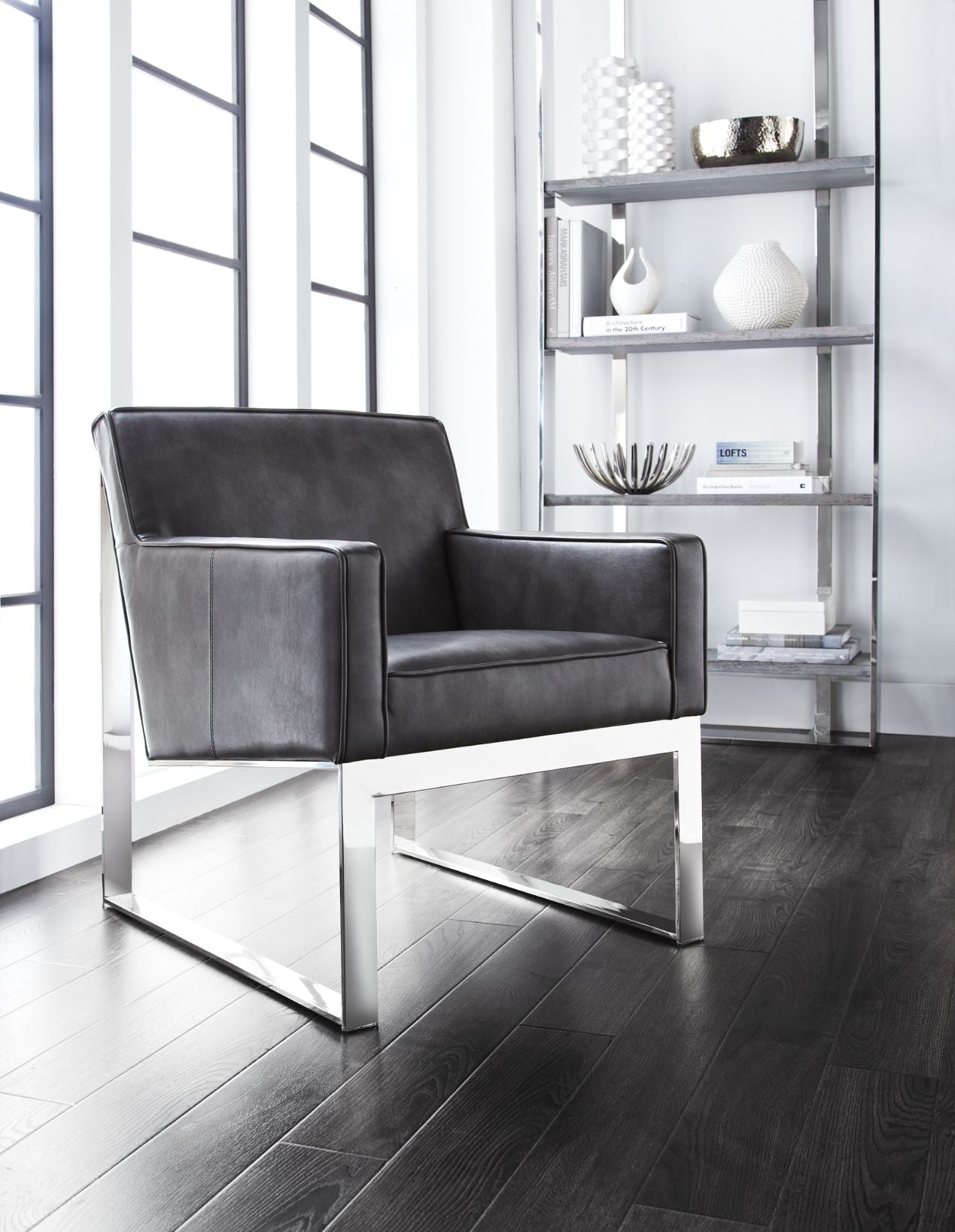 Sunpan Sheldon Lounge Chair - Cantina Magnetite