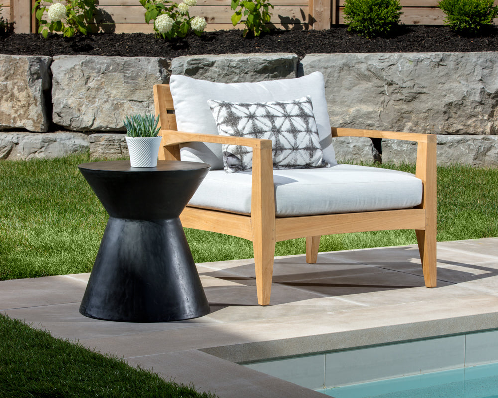 Sunpan Astley End Table - Anthracite Grey / Black / White