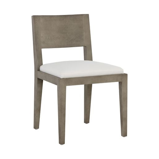 Sunpan Francis Dining Chair in Ash Grey-Linoso Ivory / Dark Brown-Linoso Light Grey