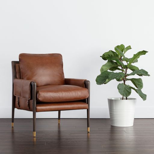 Sunpan Mauti Lounge Chair Brown - Shalimar Tobacco Leather