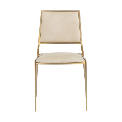 Sunpan Odilia Stackable Dining Chair Bravo Cream / Bravo Portabella - Set of Two