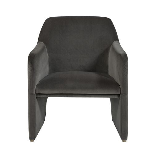 Sunpan Doreen Lounge Chair in Lux Brass - Diamond Mummy / Rubino White / Lux Moon Dust - Diamond Ocher
