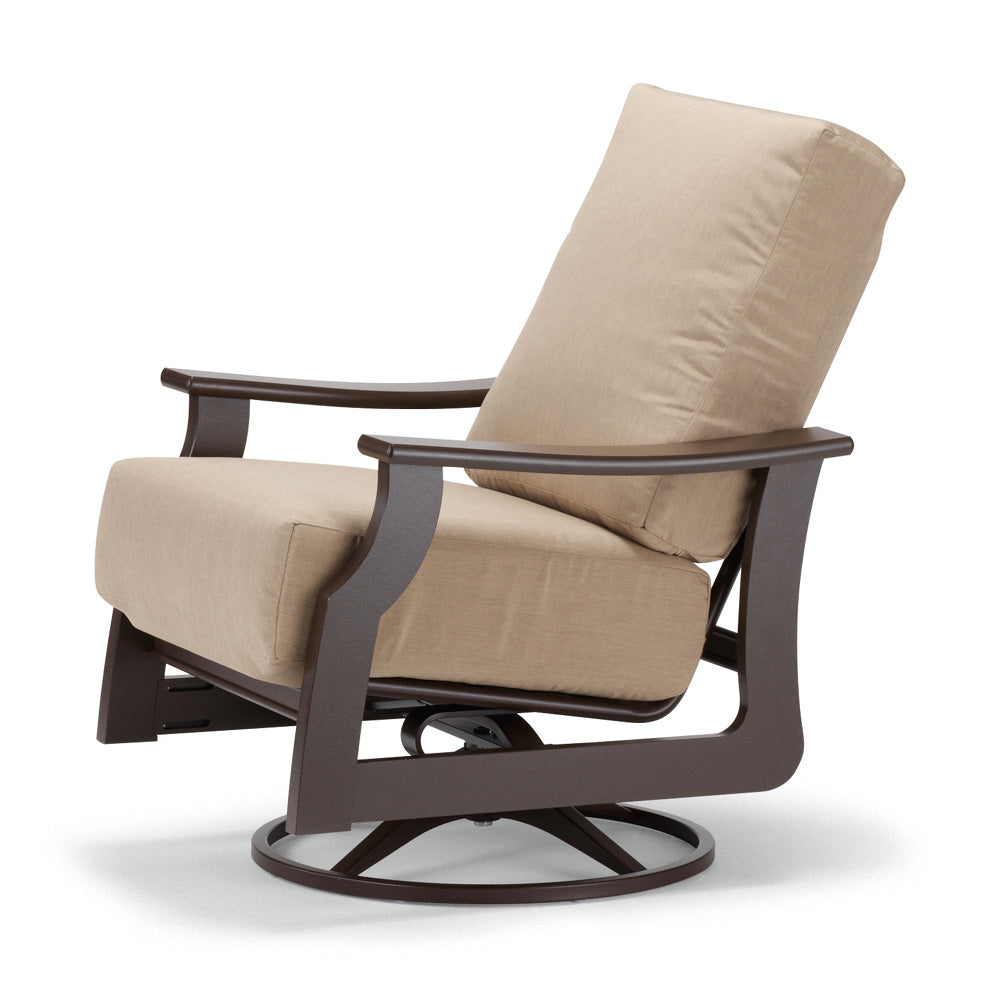 Telescope Casual St. Catherine Marine Grade Polymer Deep Cushion Swivel Rocker, Snow, Red, Swivel Chairs, Cushion, St. Catherine, Aluminum, Polymer, Pedestal, Outdoor