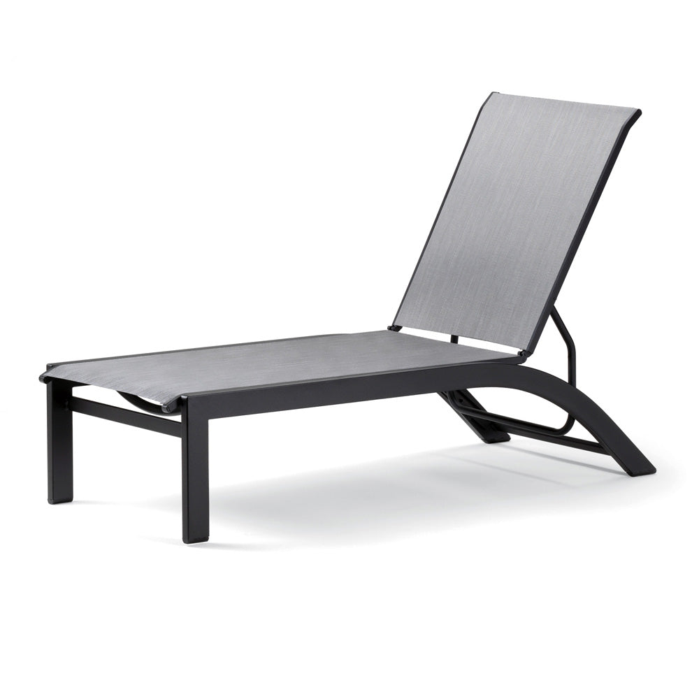 Telescope Casual Kendall Sling Stacking Armless Lay-Flat Chaise, Textured White, Red, Chaises, Sling, Kendall, Aluminum, Polymer, Square, 4 Legs, Outdoor