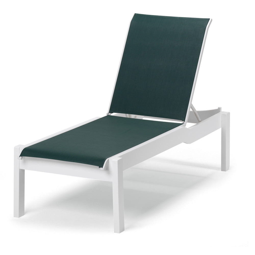 Telescope Casual Leeward Marine Grade Polymer Sling Lay-flat Stacking Armless Long Frame Chaise, Textured Snow, 01D Red, Chaises, Sling, Leeward, Polymer, 4 Legs,