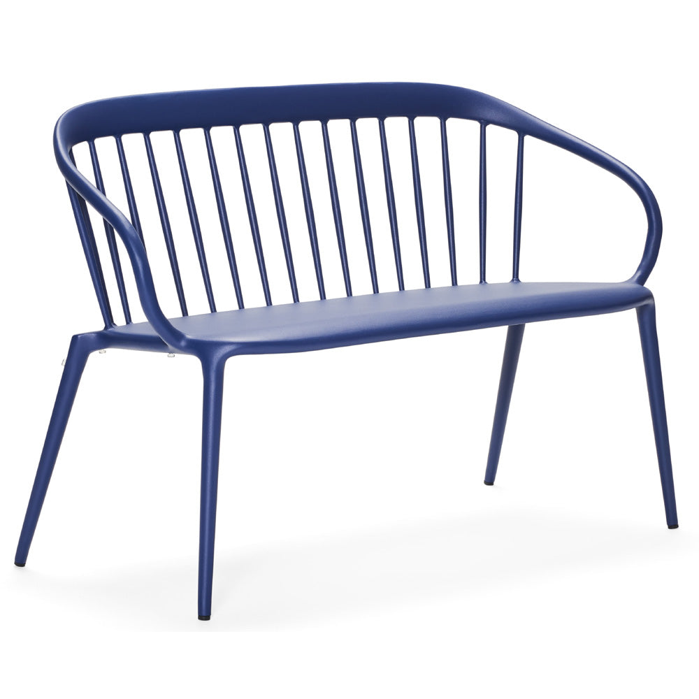 Woodard Windsor Bench - Stackable, Aged Teak, With Cushion, Grade A Fabric, Bench, Aluminum, Curved, 4 Legs, Outdoor