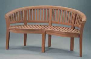 Anderson Teak Curve 3-Seater Bench Extra Thick Wood