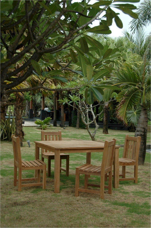 Anderson Teak Windsor 47" Square Table and Classic Dining Side Chair