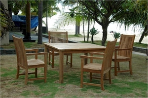 Anderson Teak Windsor 47" Square Table and Chicago Armchair