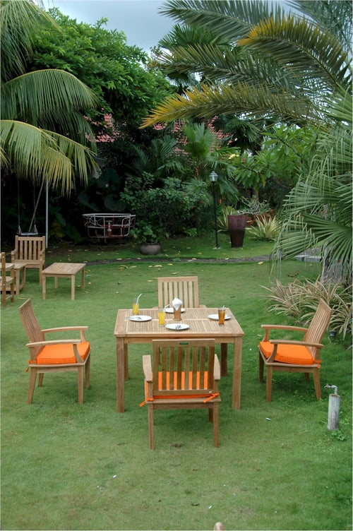 Anderson Teak Windsor 47" Square Table and Brianna Dining Armchair
