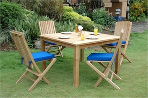 Anderson Teak 5 Piece Windsor 47 Square Teak Patio Dining Set