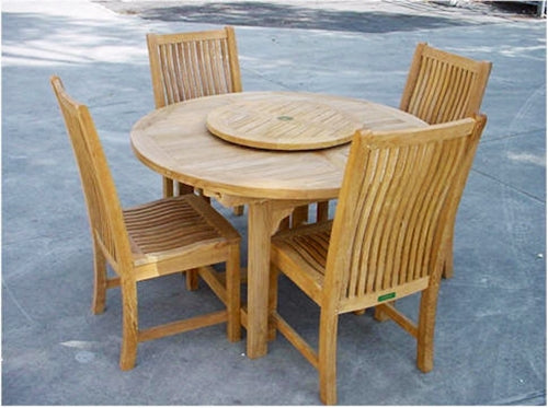 Anderson Teak Bahama 67" Oval Extension Table and 4 Chicago Dining Chairs