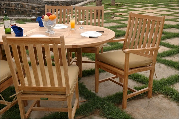 Anderson Teak 67" Oval Extension Table with Wilshire Dining Armchair and Wilshire Dining Chair