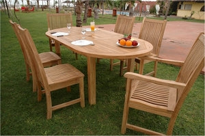 Anderson Teak Bahama 78" Oval Ext. Table with Chicago Dining Armchair and Chicago Dining Chair